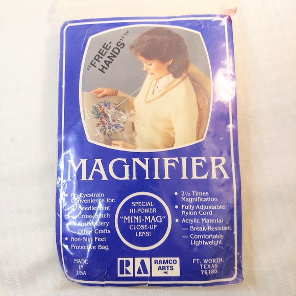 Magnifier Mini-Mag Hands Free Neck String Embroidery Needlework Art Ramco Arts - Picture 1 of 3